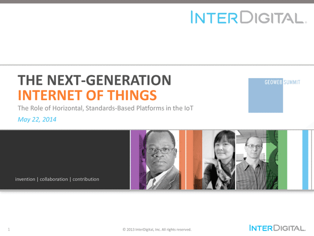 Thumbnail for the Presentation titled The Next-Generation Internet of Things