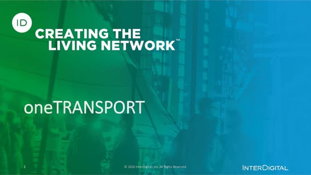 Thumbnail for the Presentation titled MWC16: oneTRANSPORT