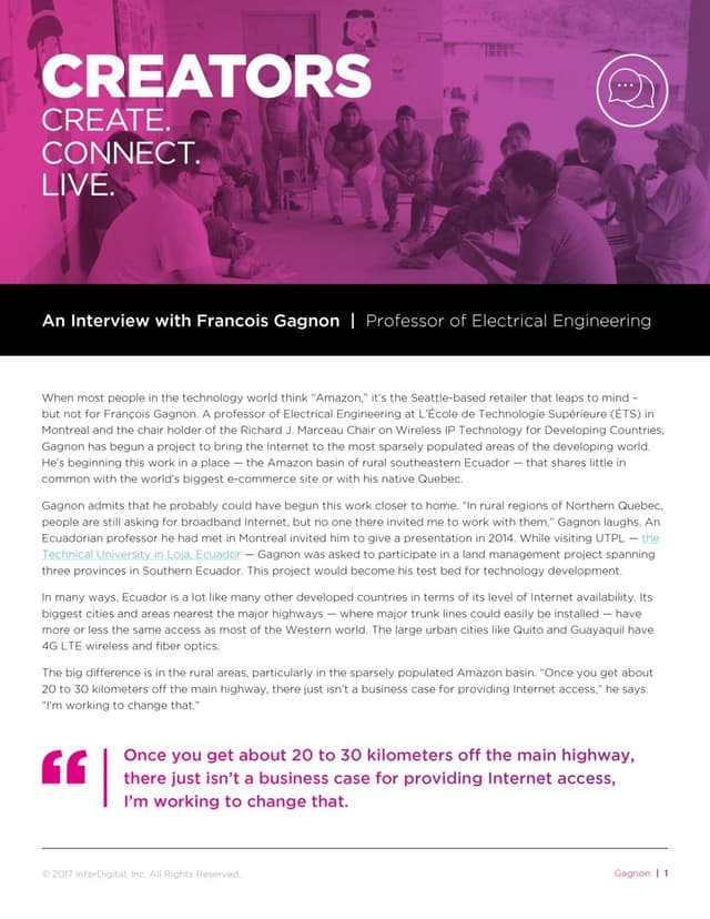 Thumbnail for the Data Sheet titled Francois Gagnon: Professor of Electrical Engineering, ÉTS