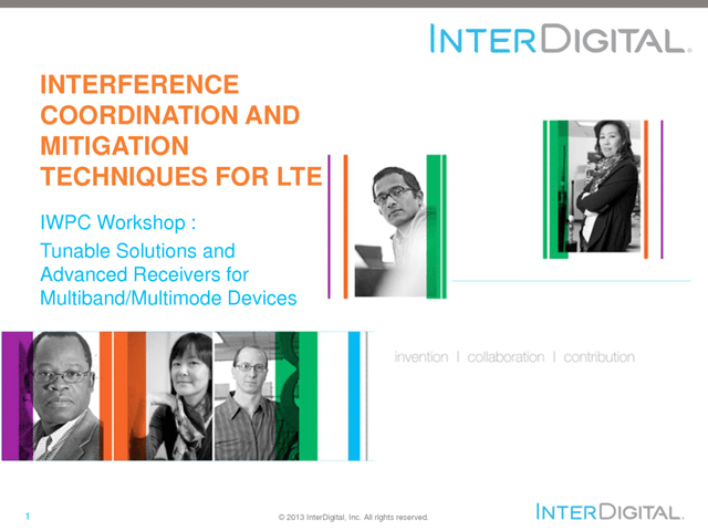 Thumbnail for the Presentation titled Interference Coordination and Mitigation Techniques for LTE